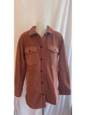 Thread & Supply Rust Brown Fleece Shirt Jacket